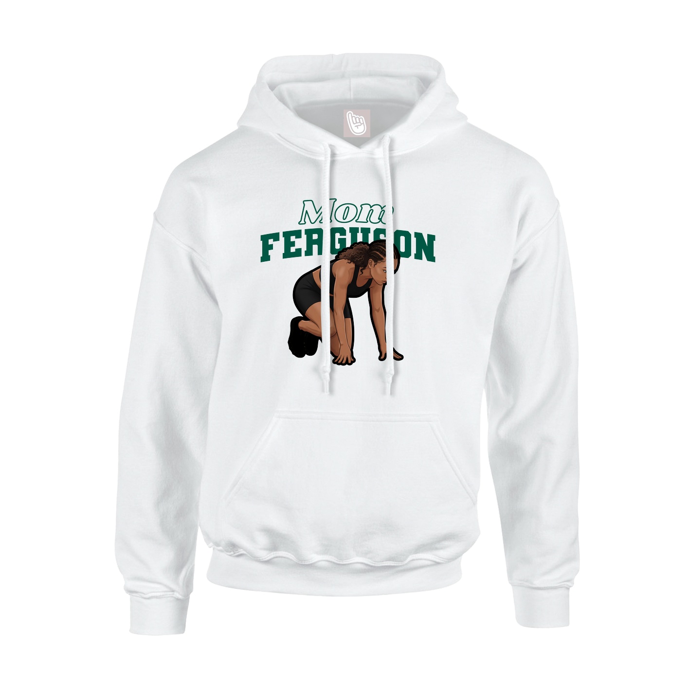 Youth Hoodie — Mothers Day Block in White