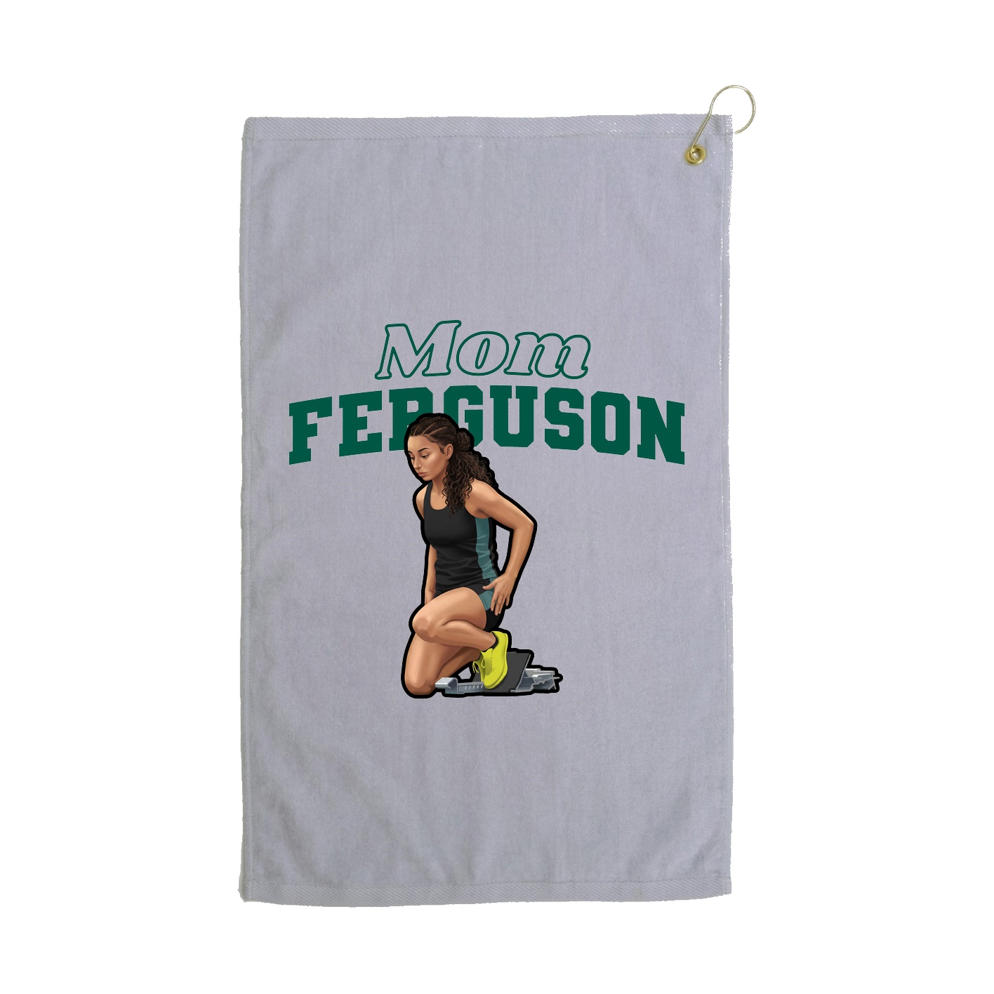 Golf Towel — Mothers Day Block in Grey