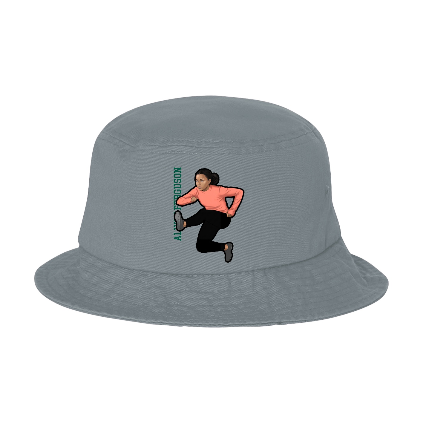 Bucket Cap — Name Vertical in Grey