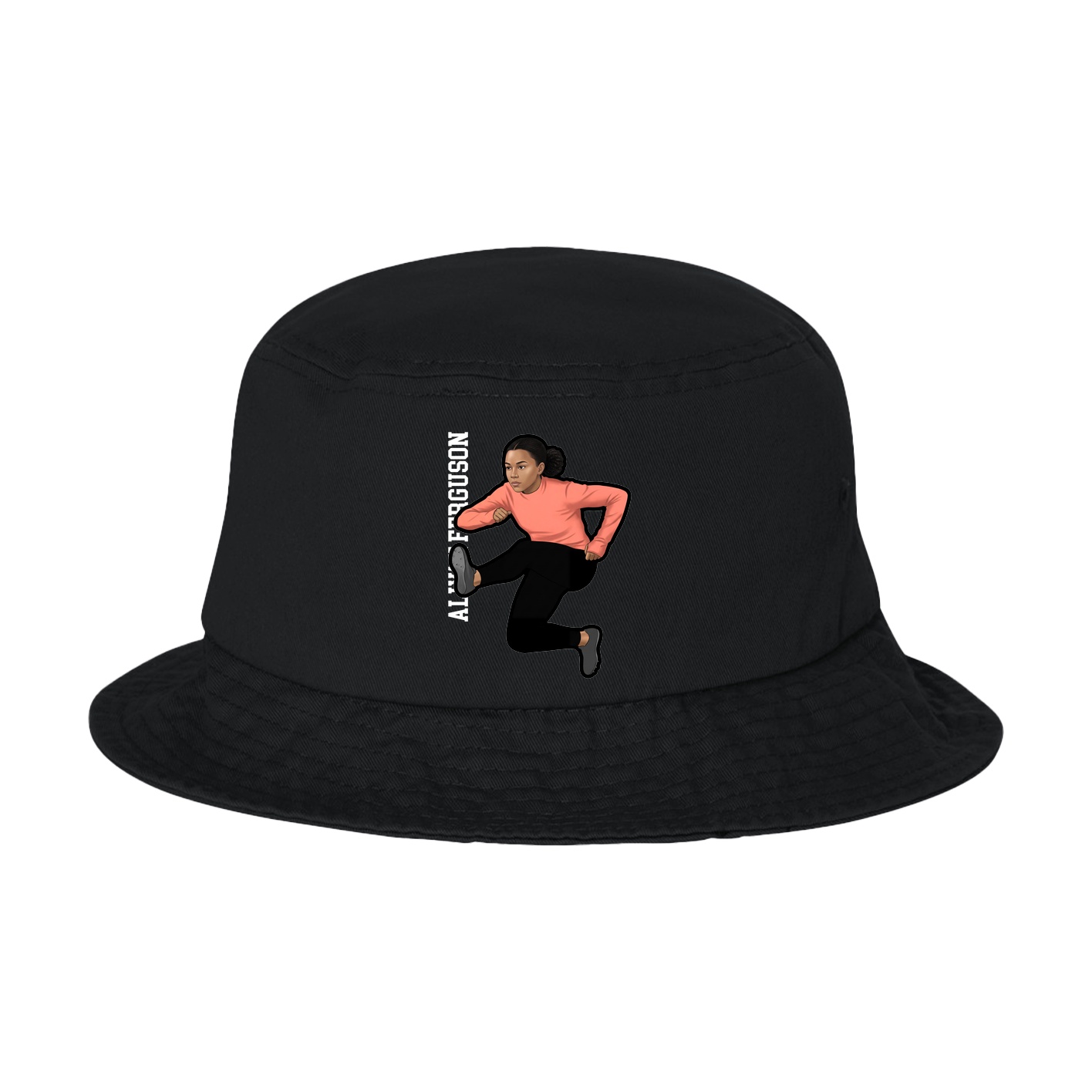 Bucket Cap — Name Vertical in Black