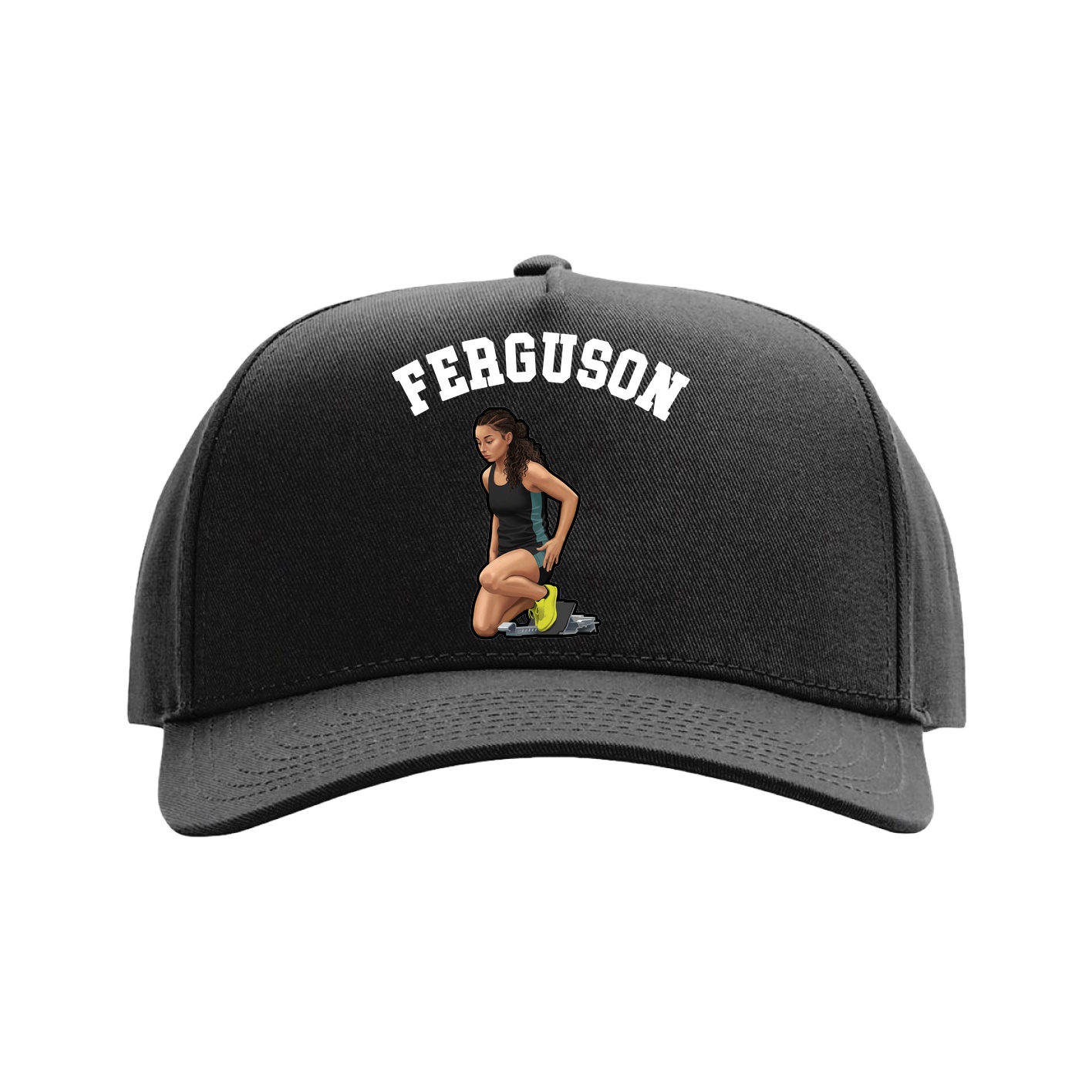 Full Fabric Five-Panel Champ Cap — Shirsey Arch in Black
