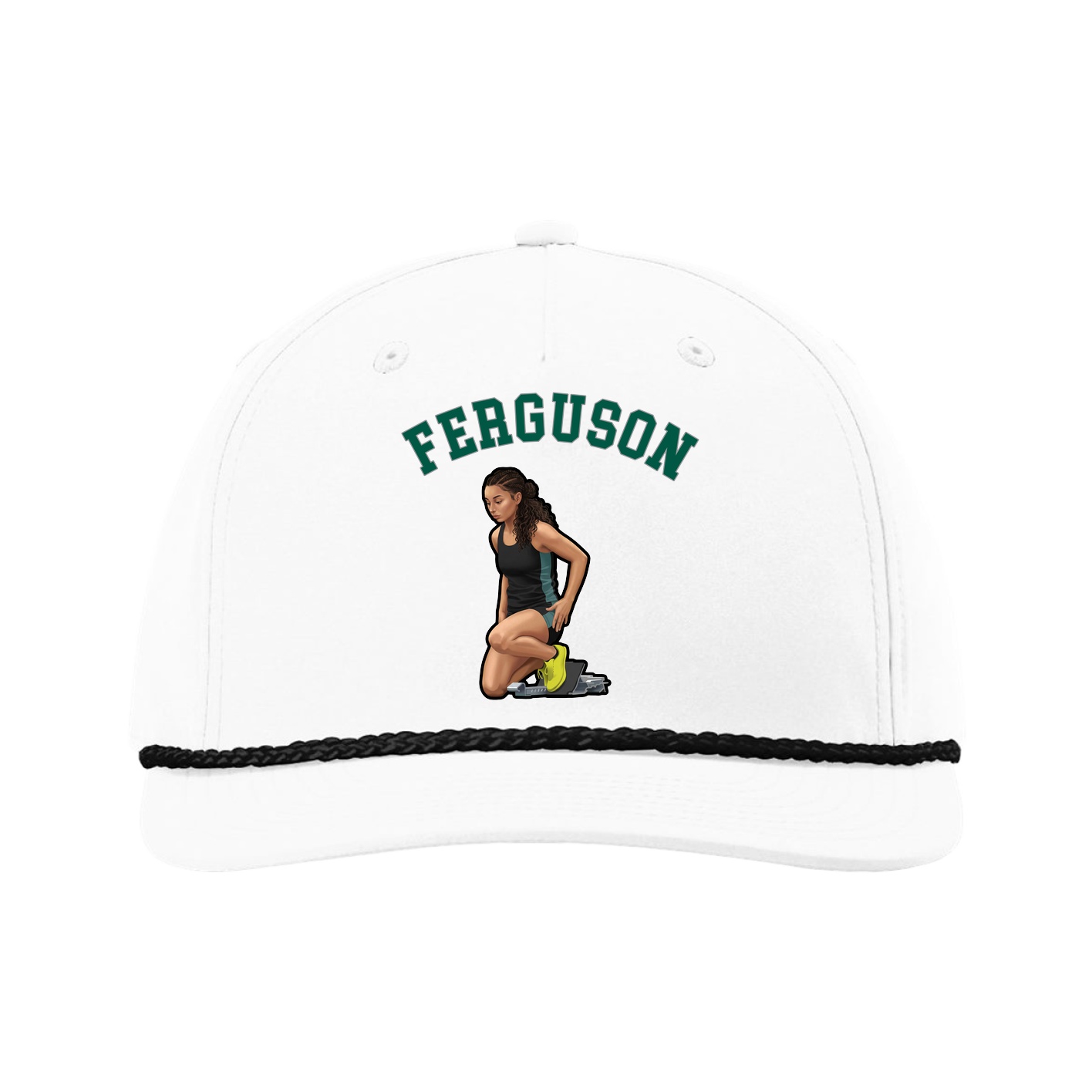 Five-Panel Classic Rope Cap — Shirsey Arch in White