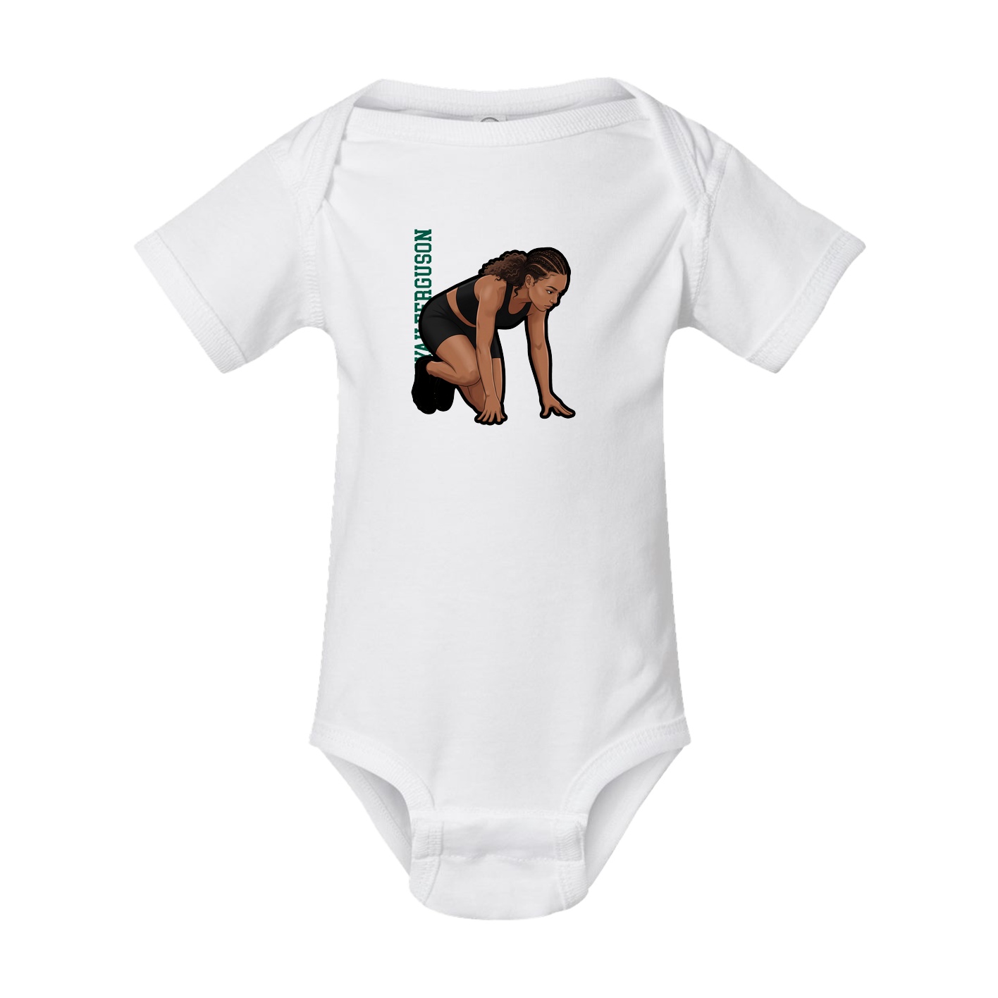 Baby Onesie — Name Vertical in White