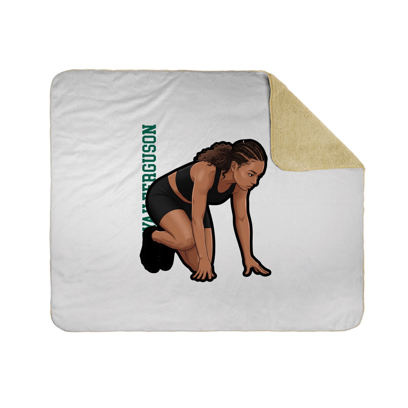 Throw Blanket — Name Vertical in White
