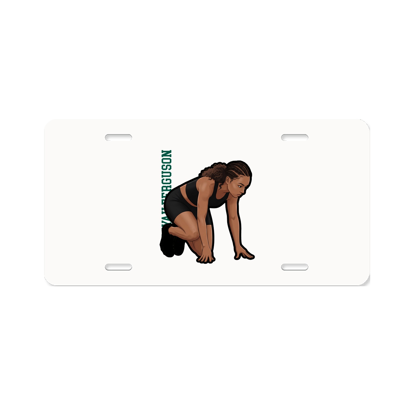 License Plate — Name Vertical in Classic