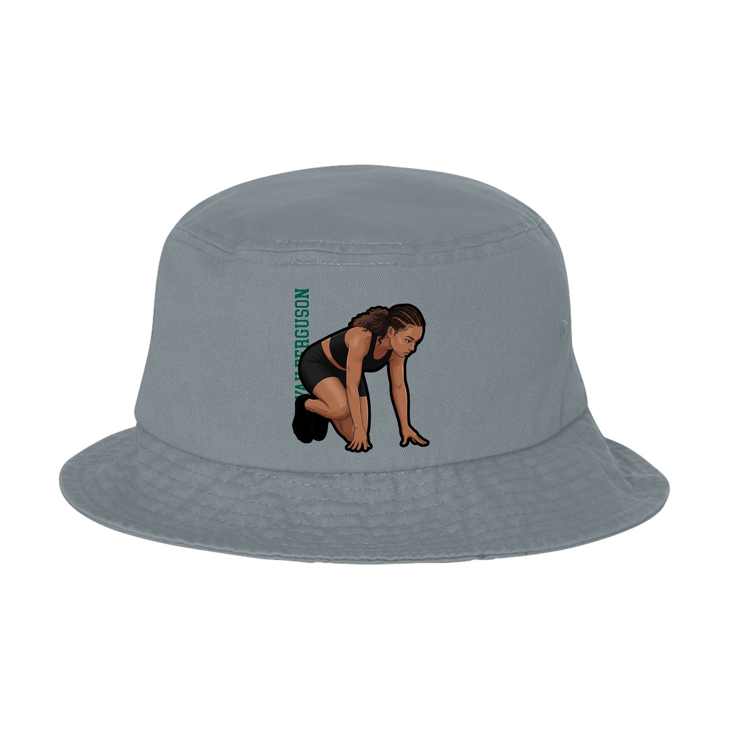 Bucket Cap — Name Vertical in Grey