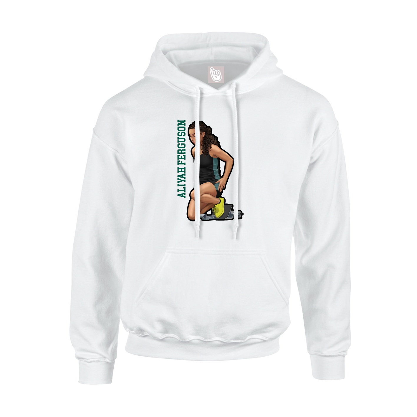 Youth Hoodie — Name Vertical in White