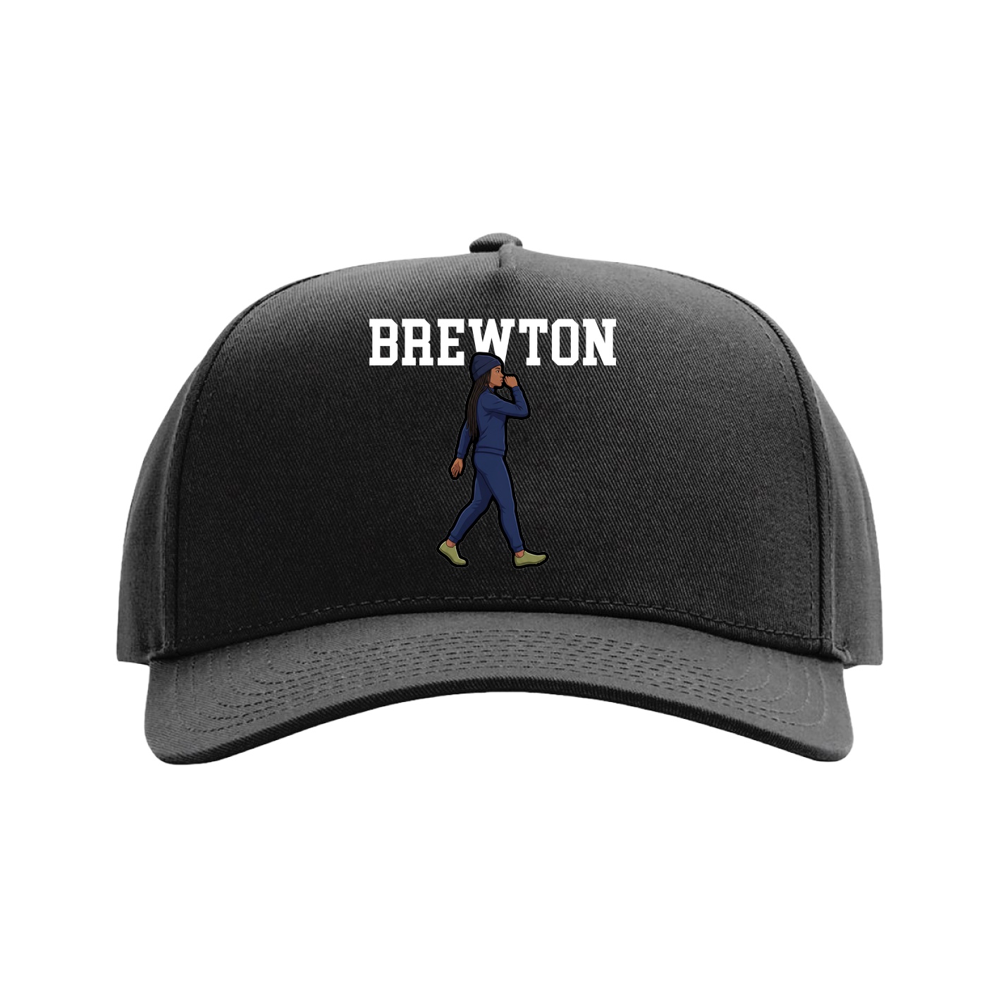 Full Fabric Five-Panel Champ Cap — Shirsey in Black