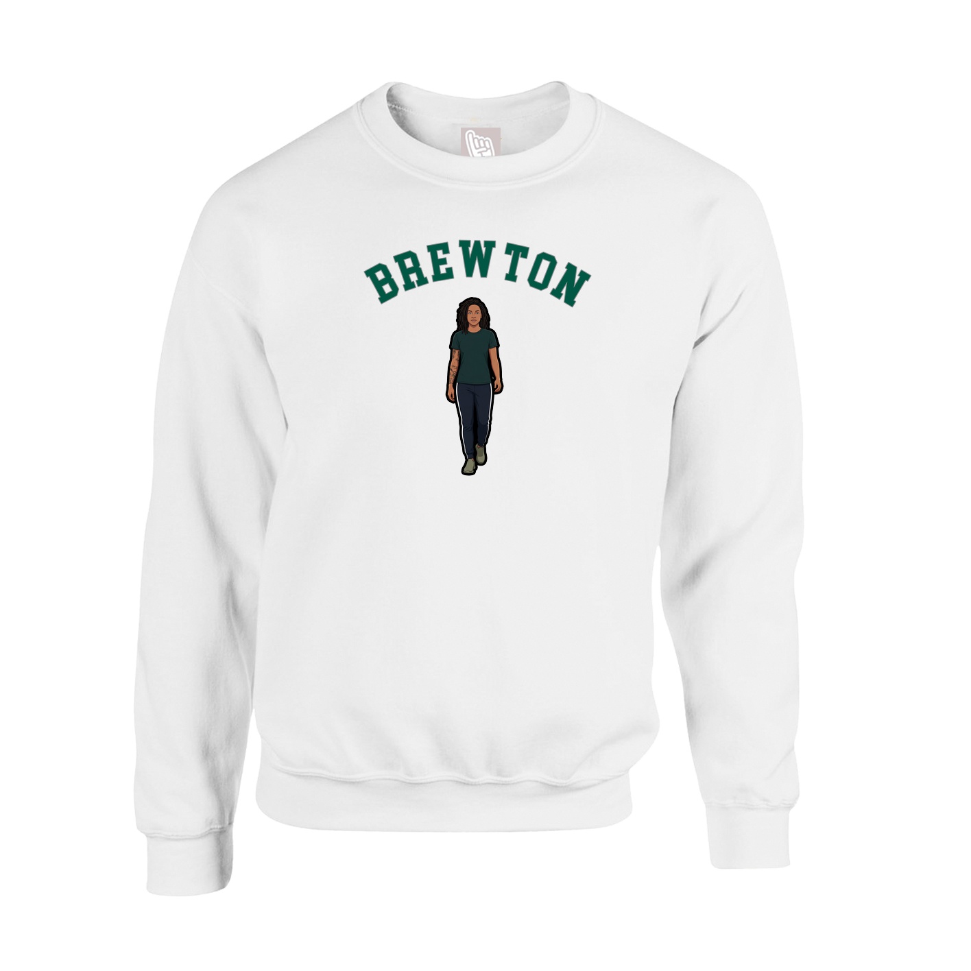 Fleece Crew — Shirsey Arch in White