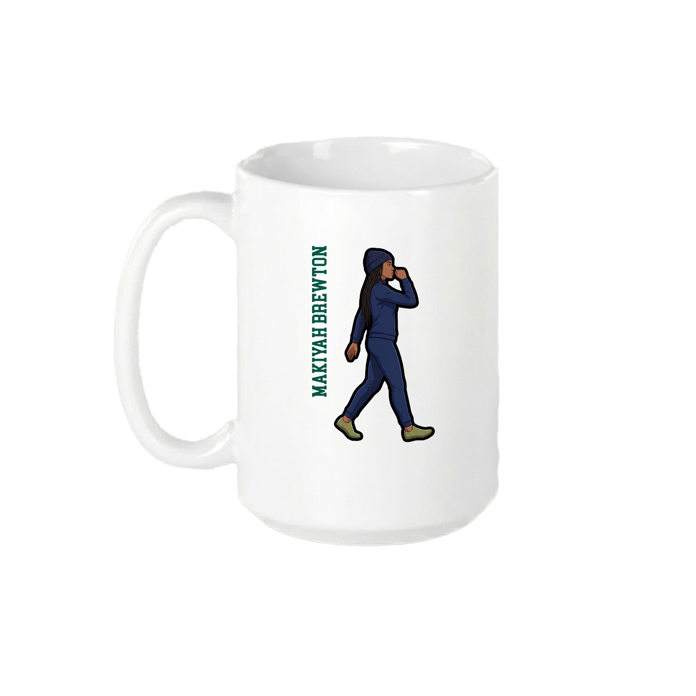 15oz Coffee Mug — Name Vertical in White