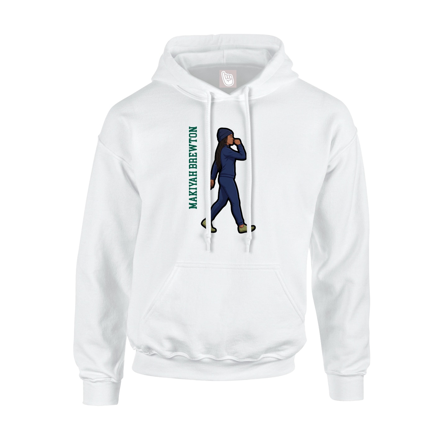 Hoodie — Name Vertical in White