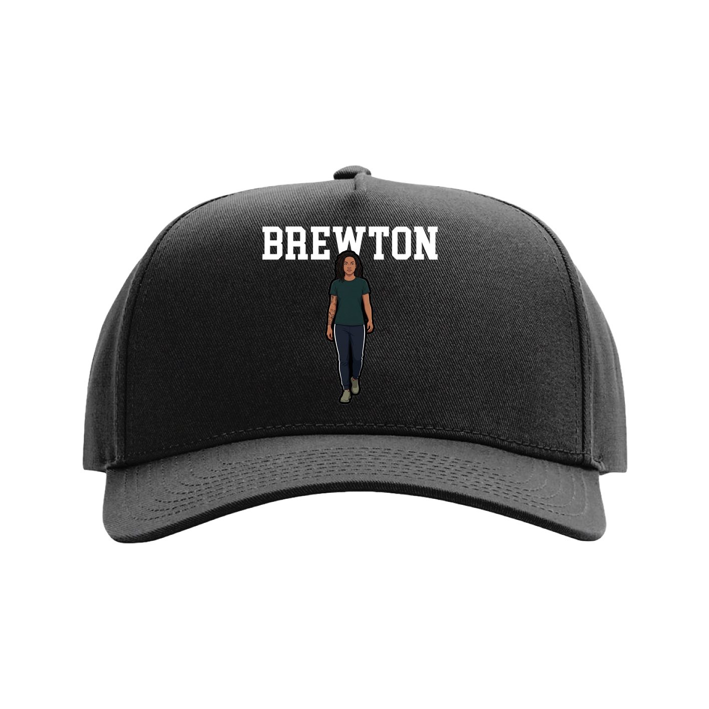 Full Fabric Five-Panel Champ Cap — Shirsey in Black