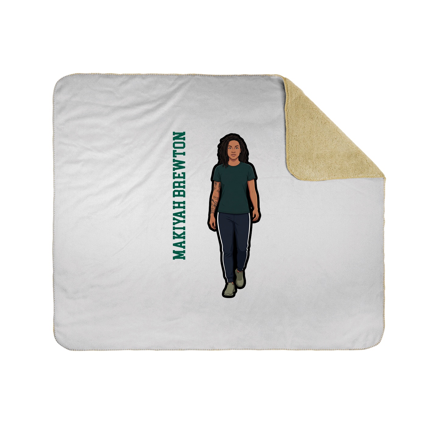 Throw Blanket — Name Vertical in White