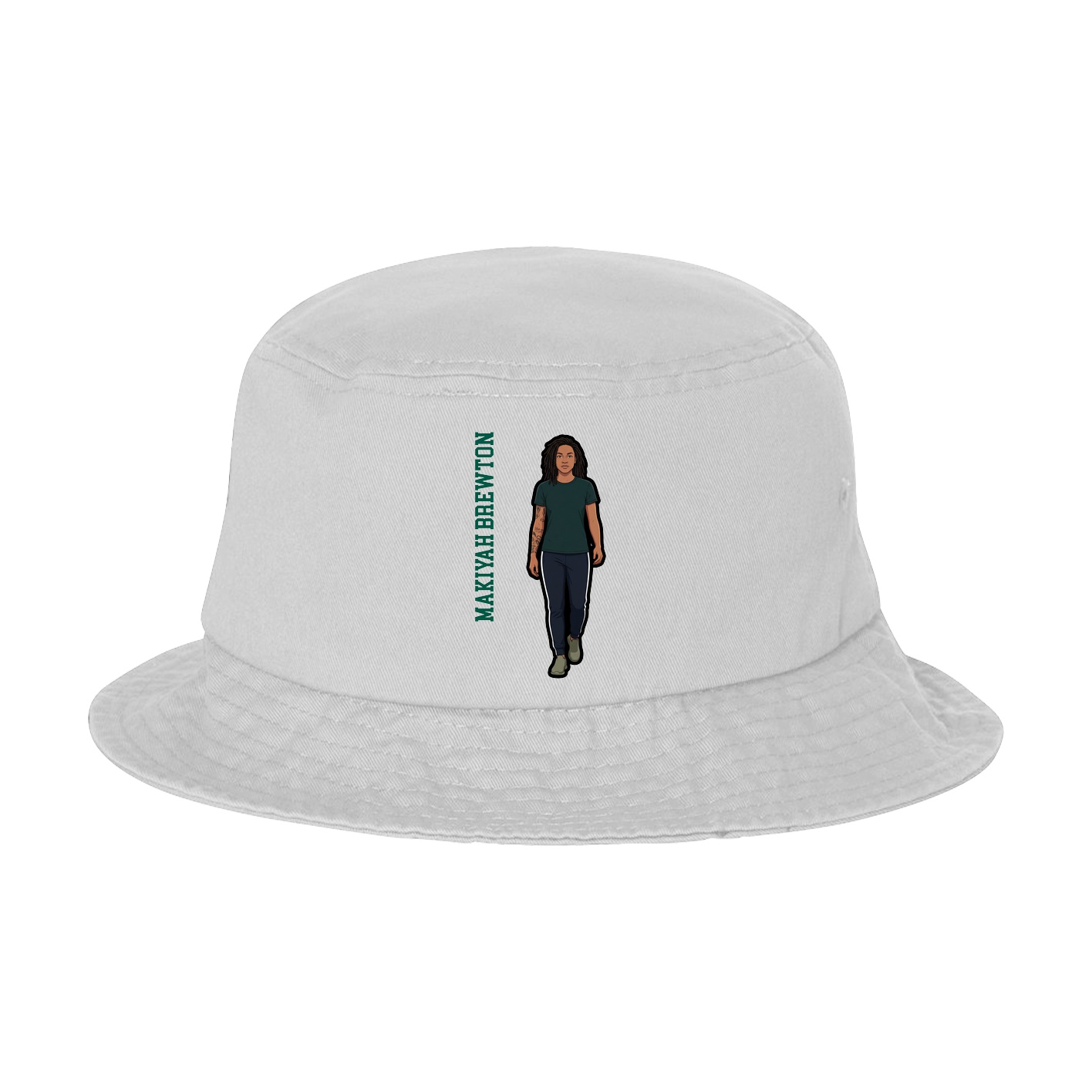 Bucket Cap — Name Vertical in White