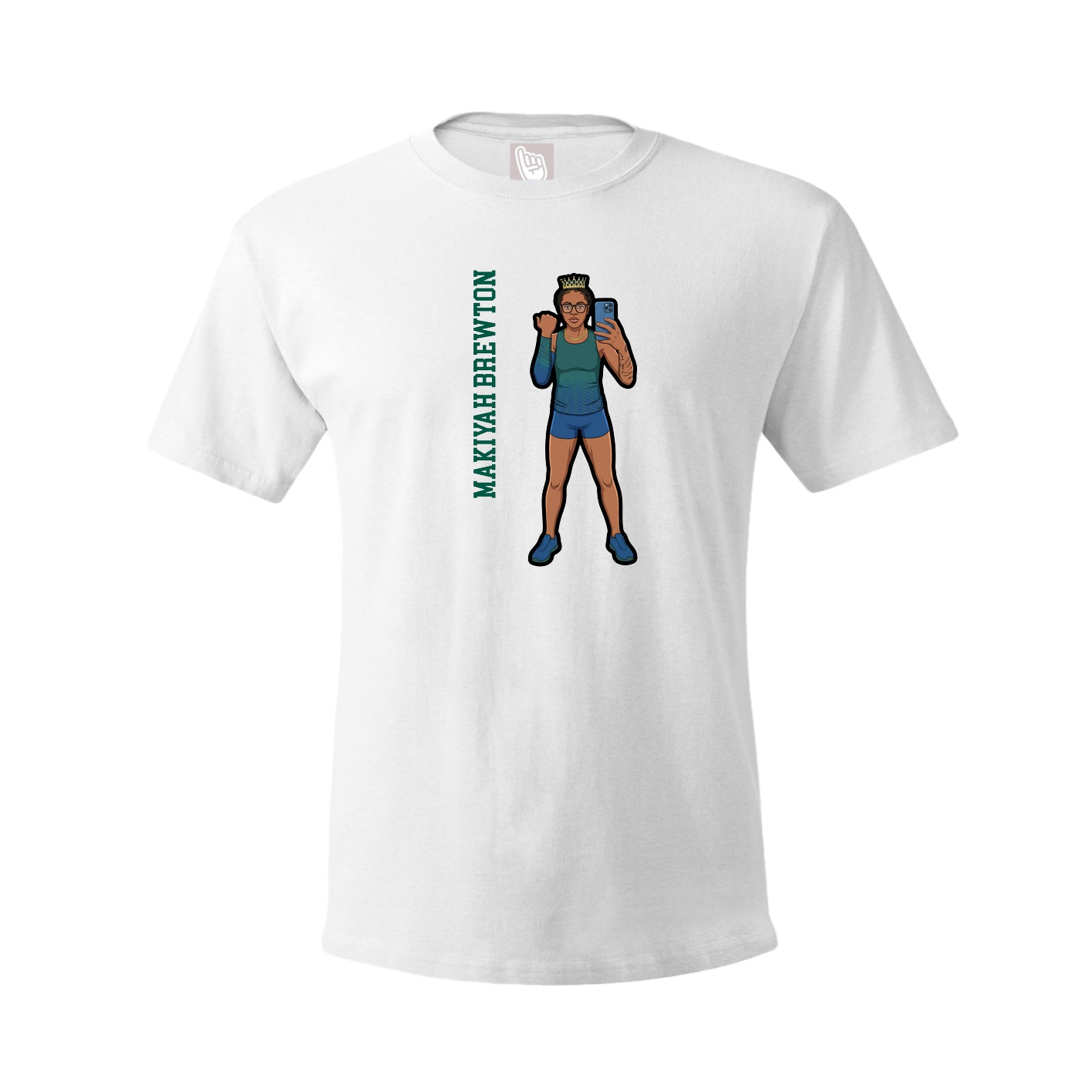 Tee — Name Vertical in White