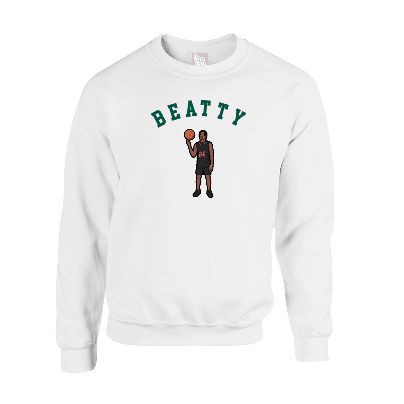 Fleece Crew — Shirsey Arch in White