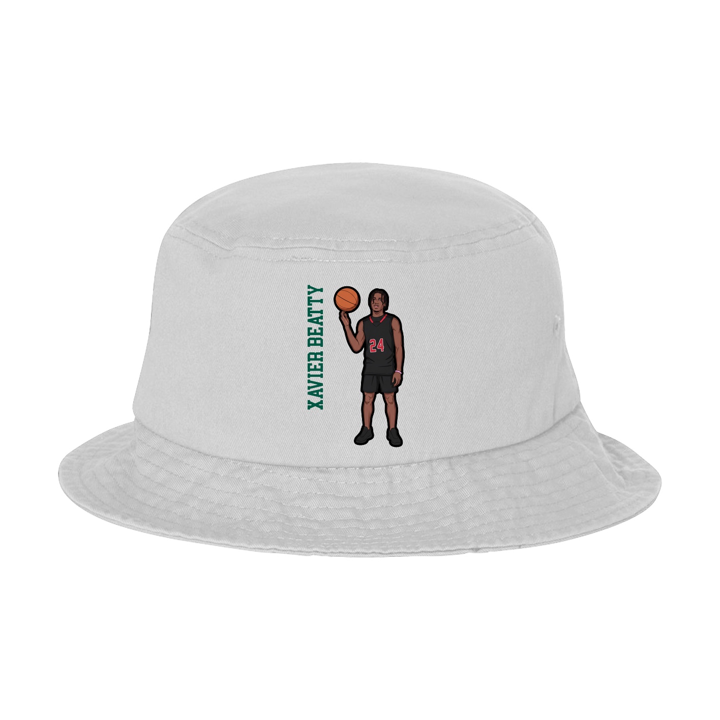 Bucket Cap — Name Vertical in White