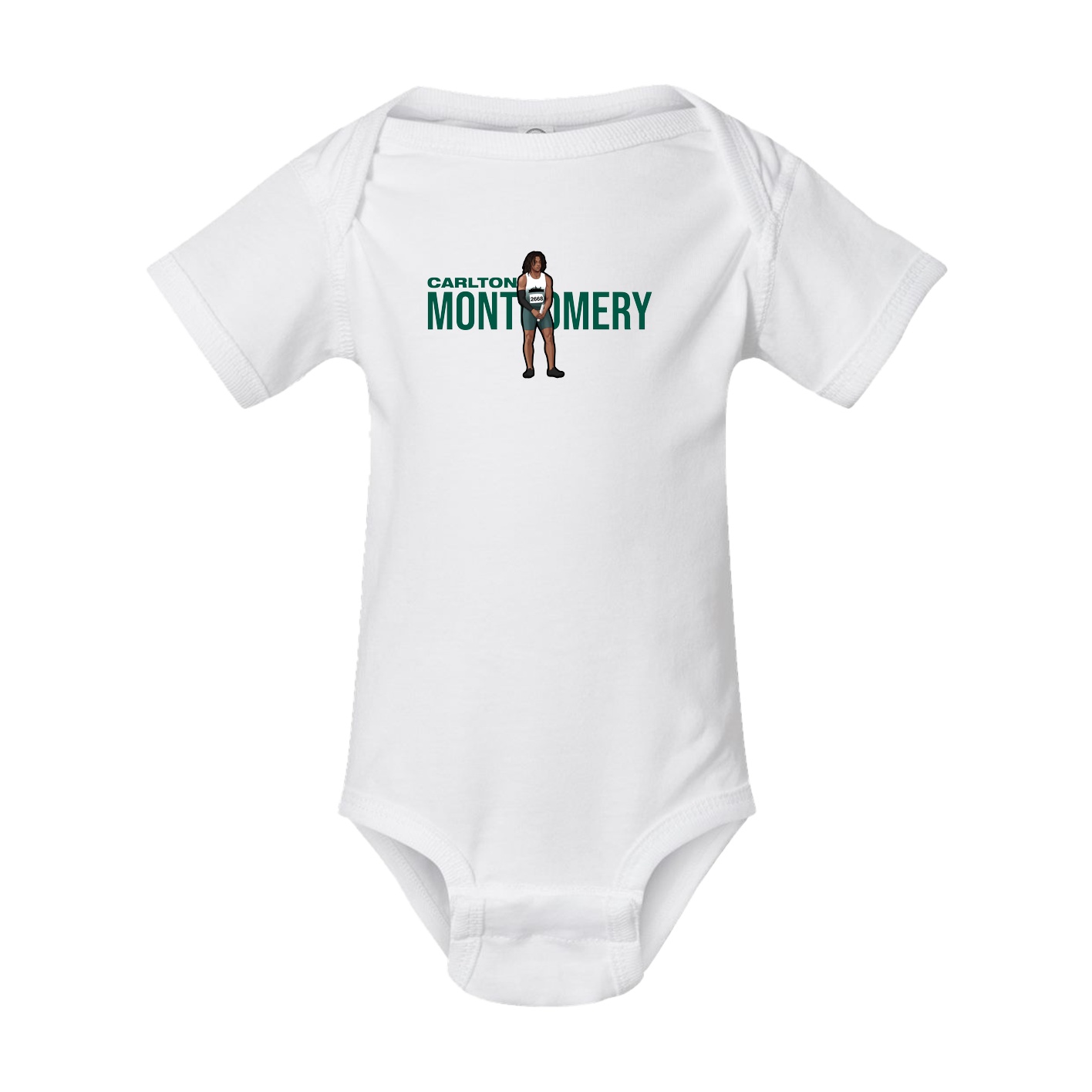 Baby Onesie — Player Name in White