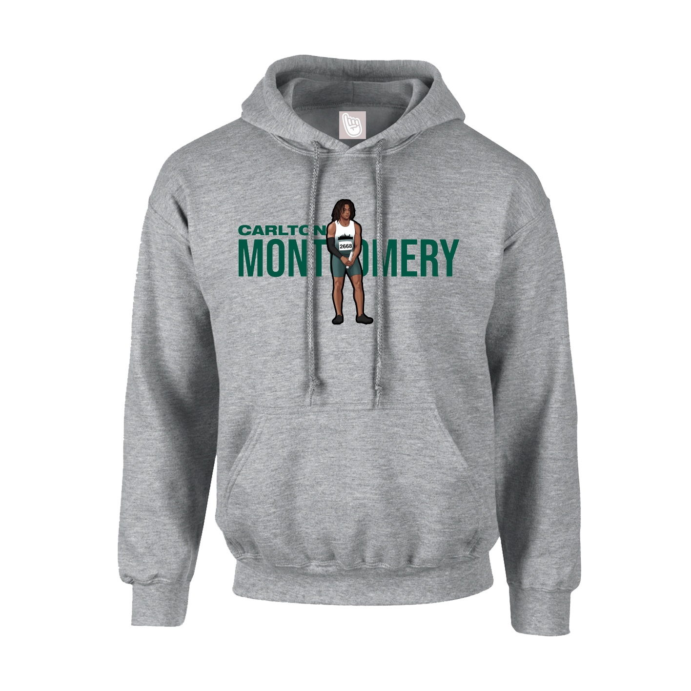 Youth Hoodie — Player Name in Grey