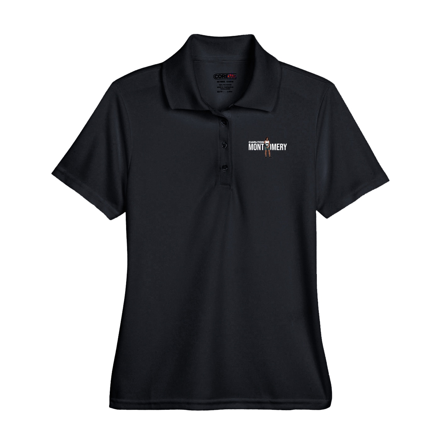 Performance Polo — Player Name in Black
