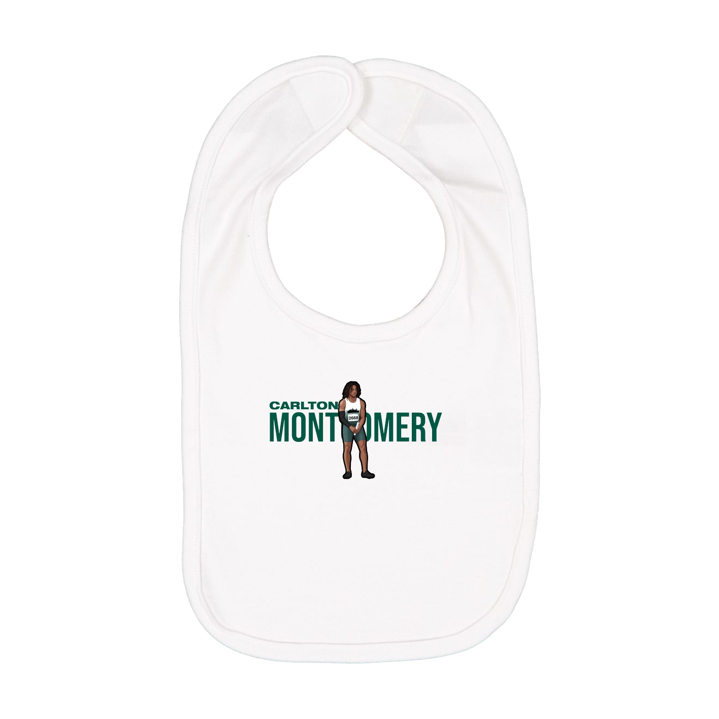 Infant Bib — Player Name in White