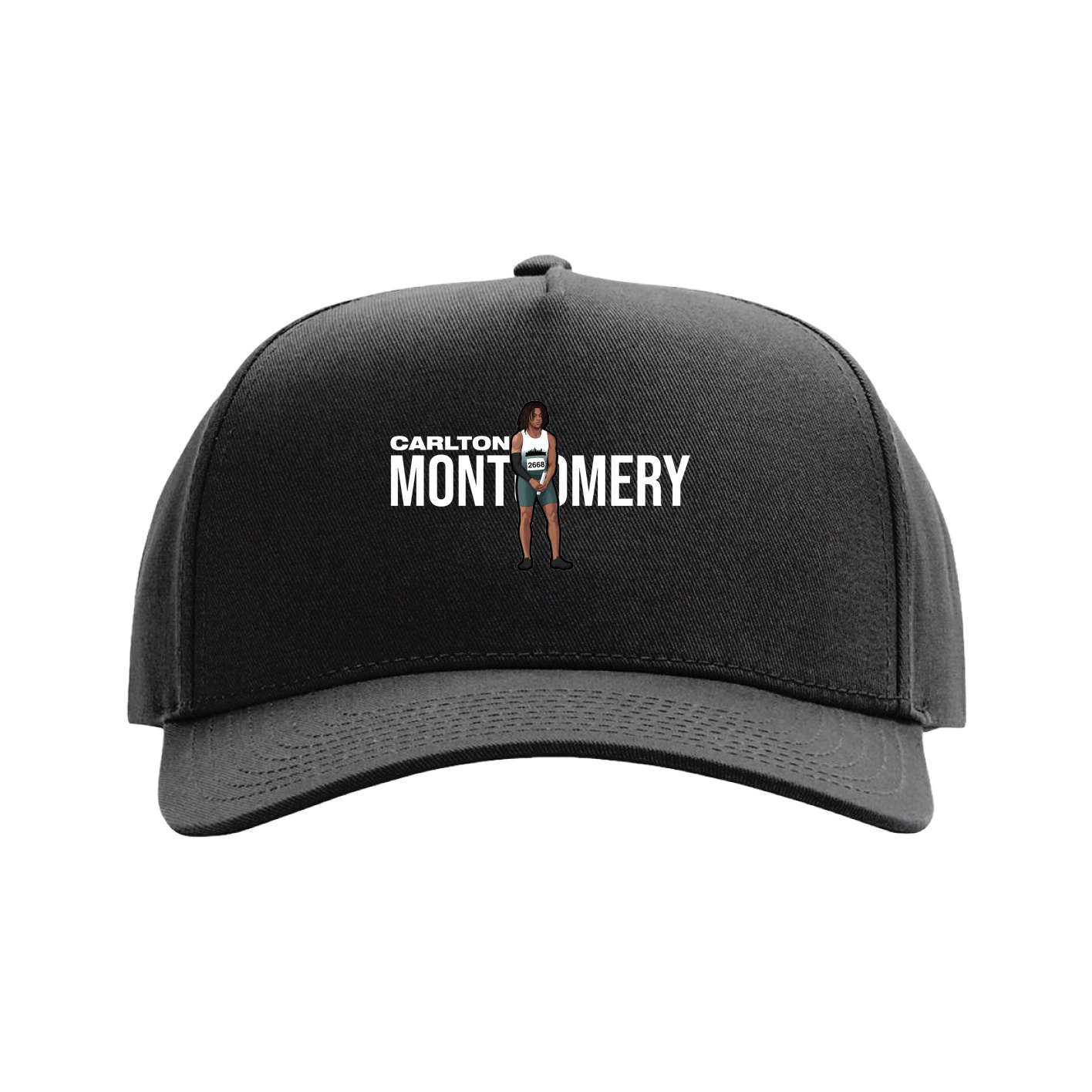 Full Fabric Five-Panel Champ Cap — Player Name in Black