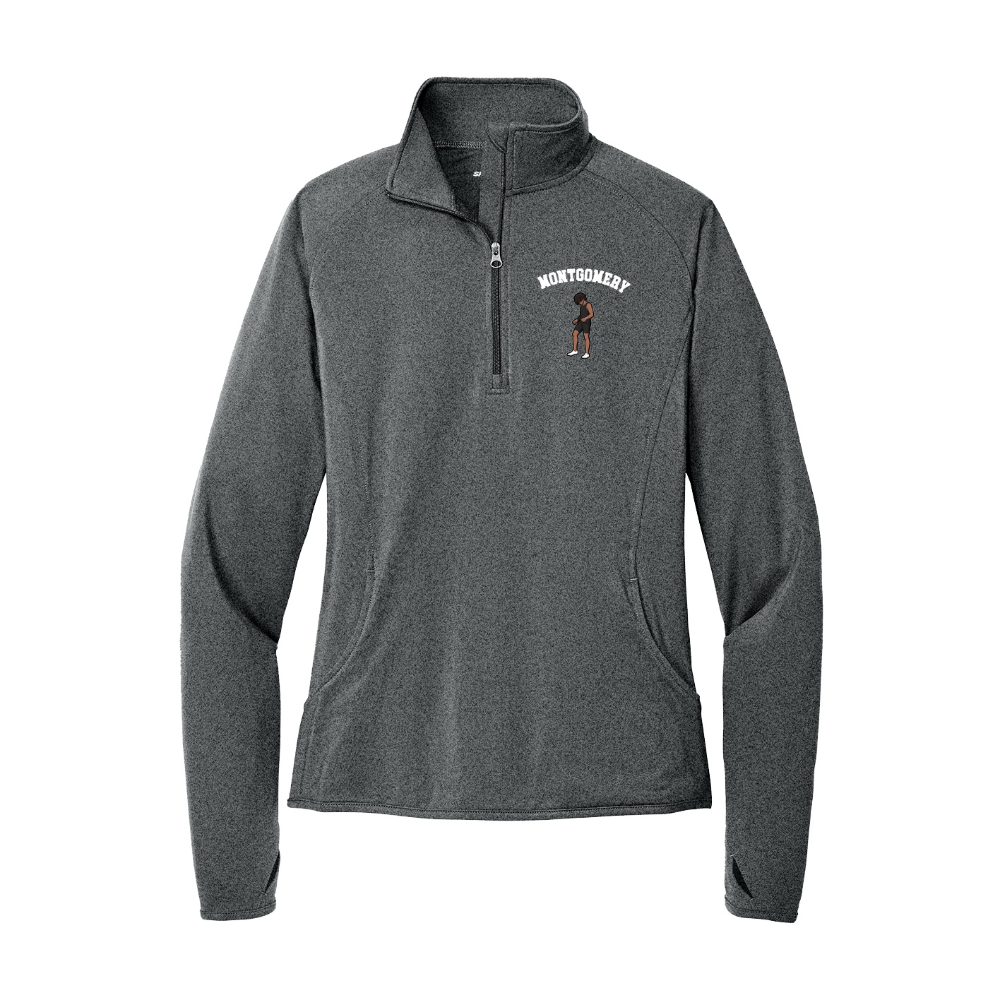 Women's Q-Zip Pullover — Shirsey Arch in Grey