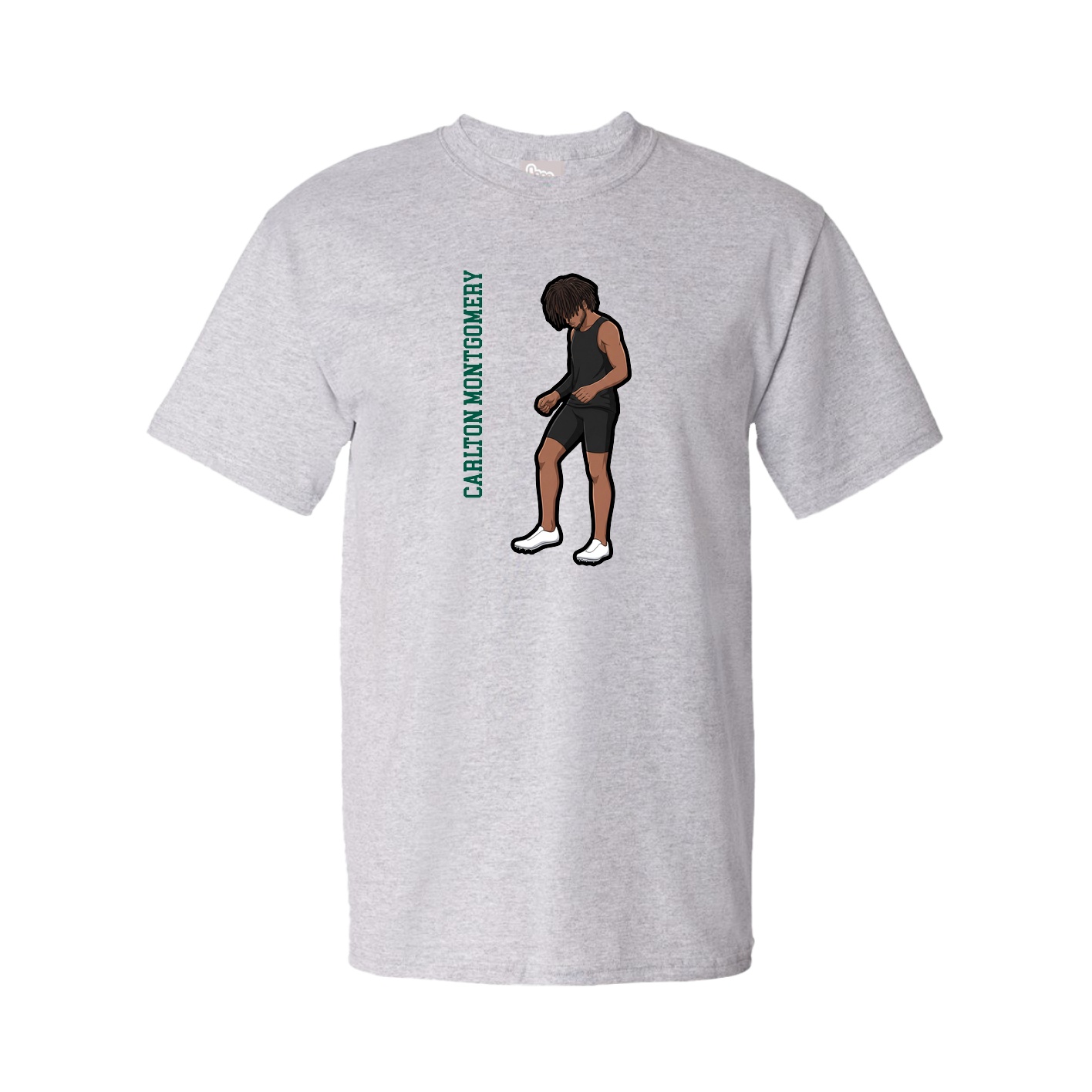 Youth Tee — Name Vertical in Grey