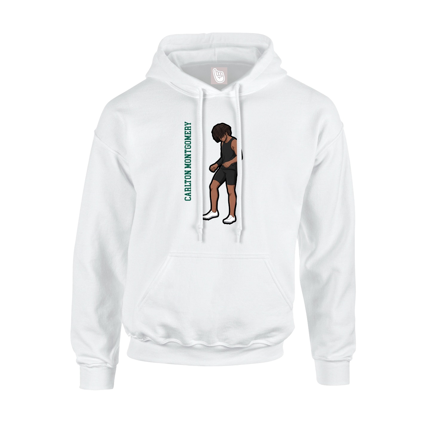 Youth Hoodie — Name Vertical in White