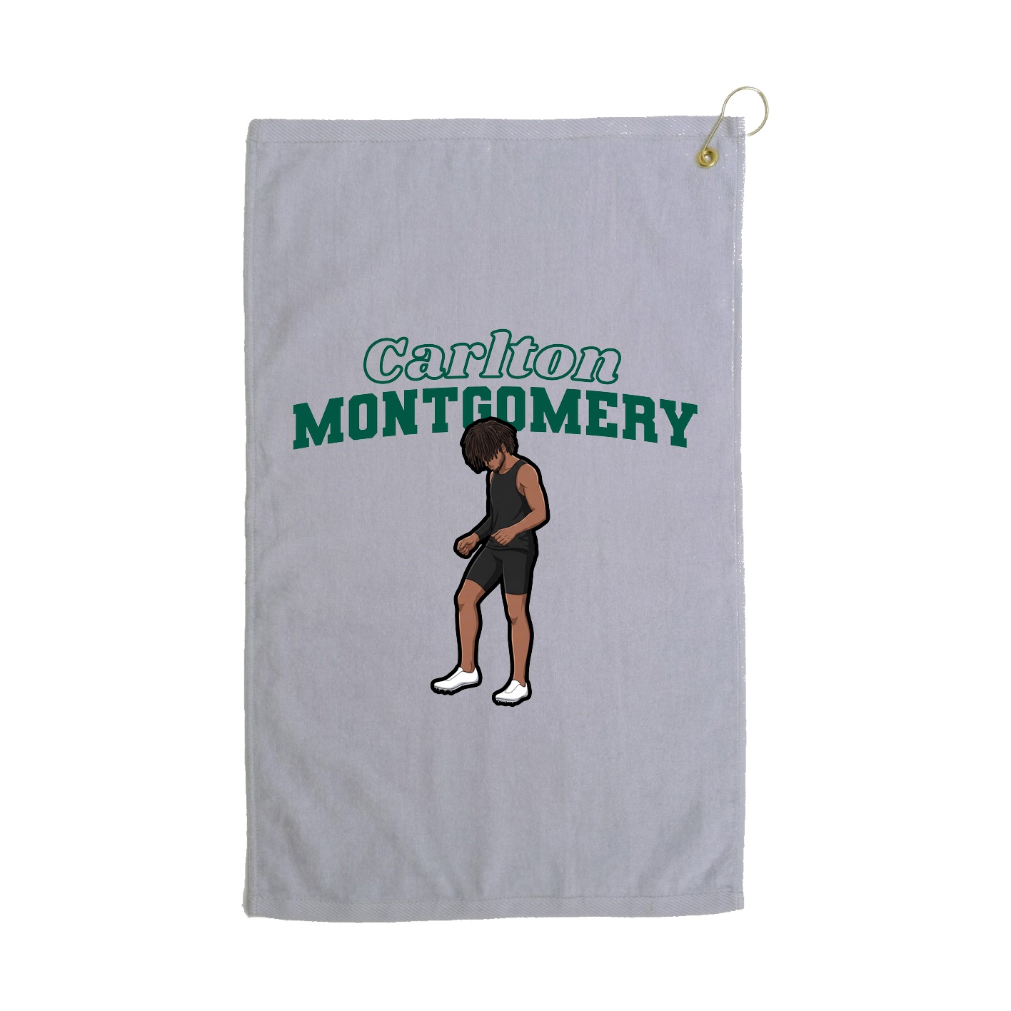 Golf Towel — Name Arch in Grey