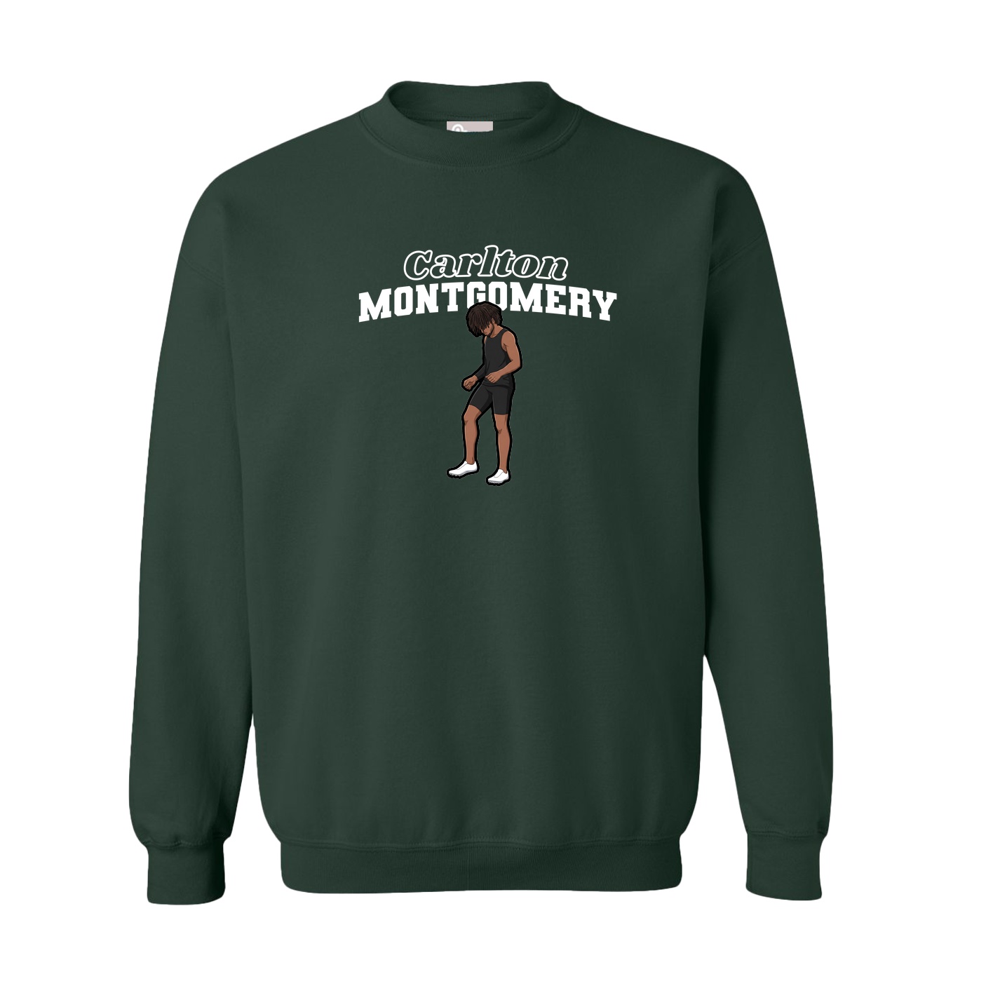Fleece Crew — Name Arch in Green
