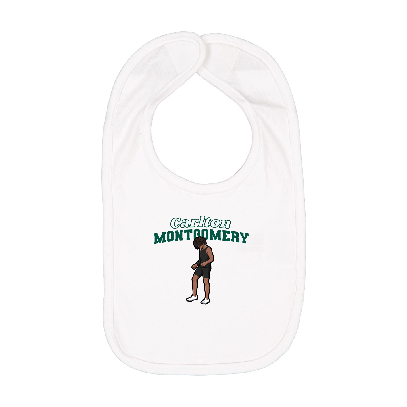 Infant Bib — Name Arch in White