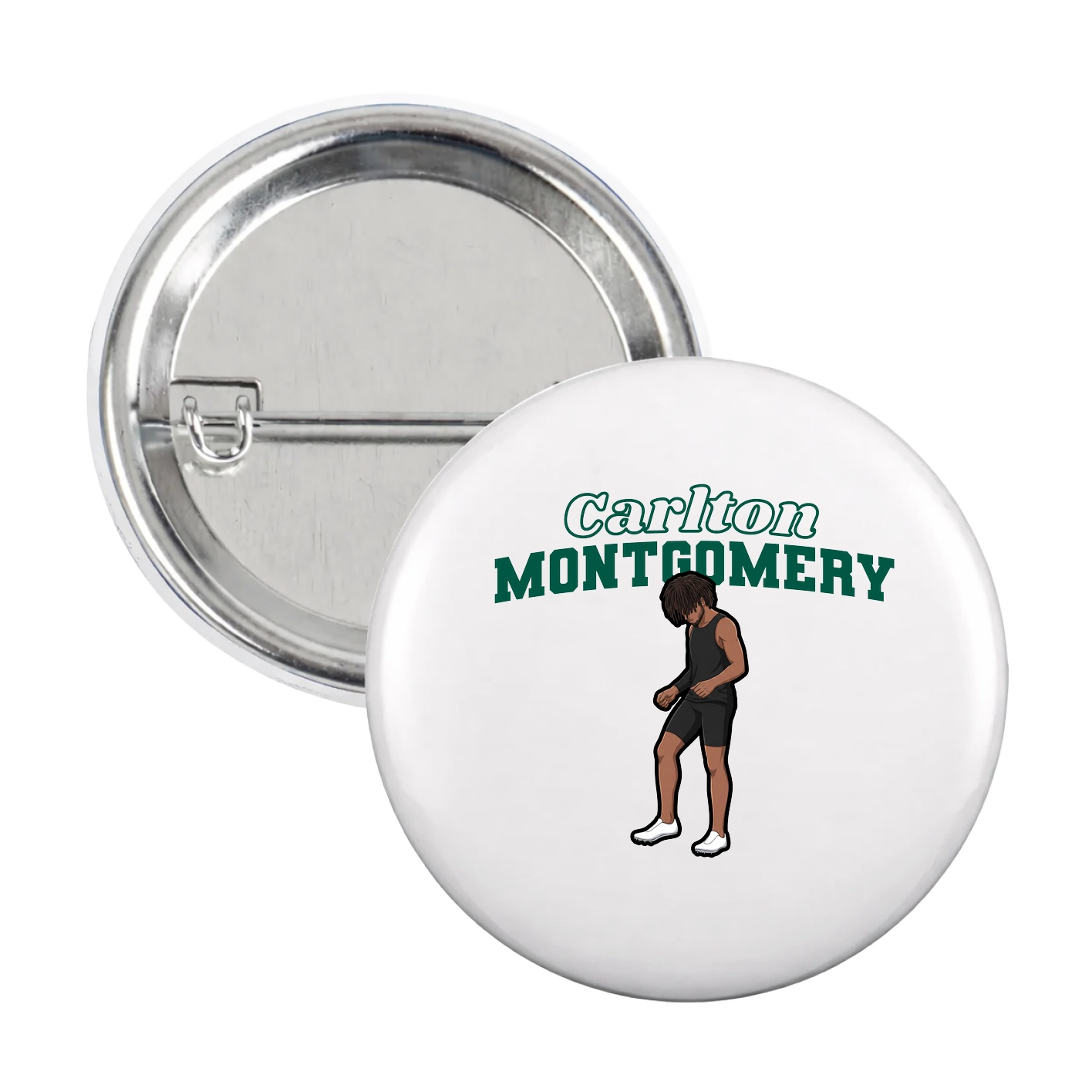 Game Day Button — Name Arch in White