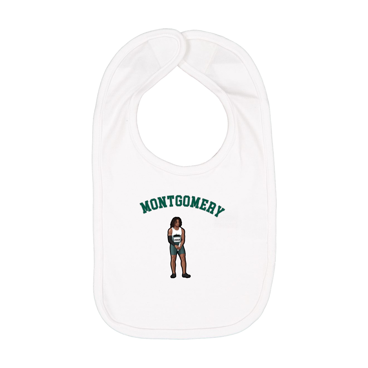 Infant Bib — Shirsey Arch in White