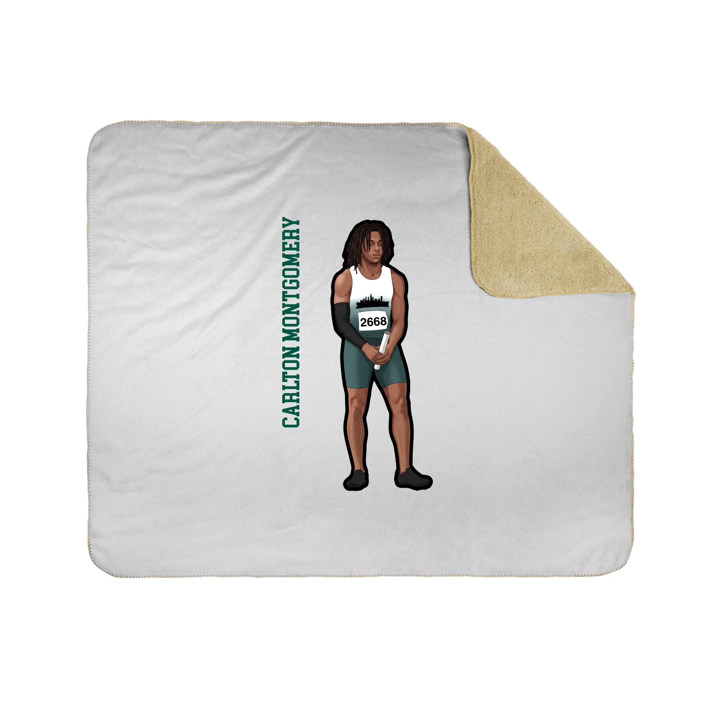 Throw Blanket — Name Vertical in White