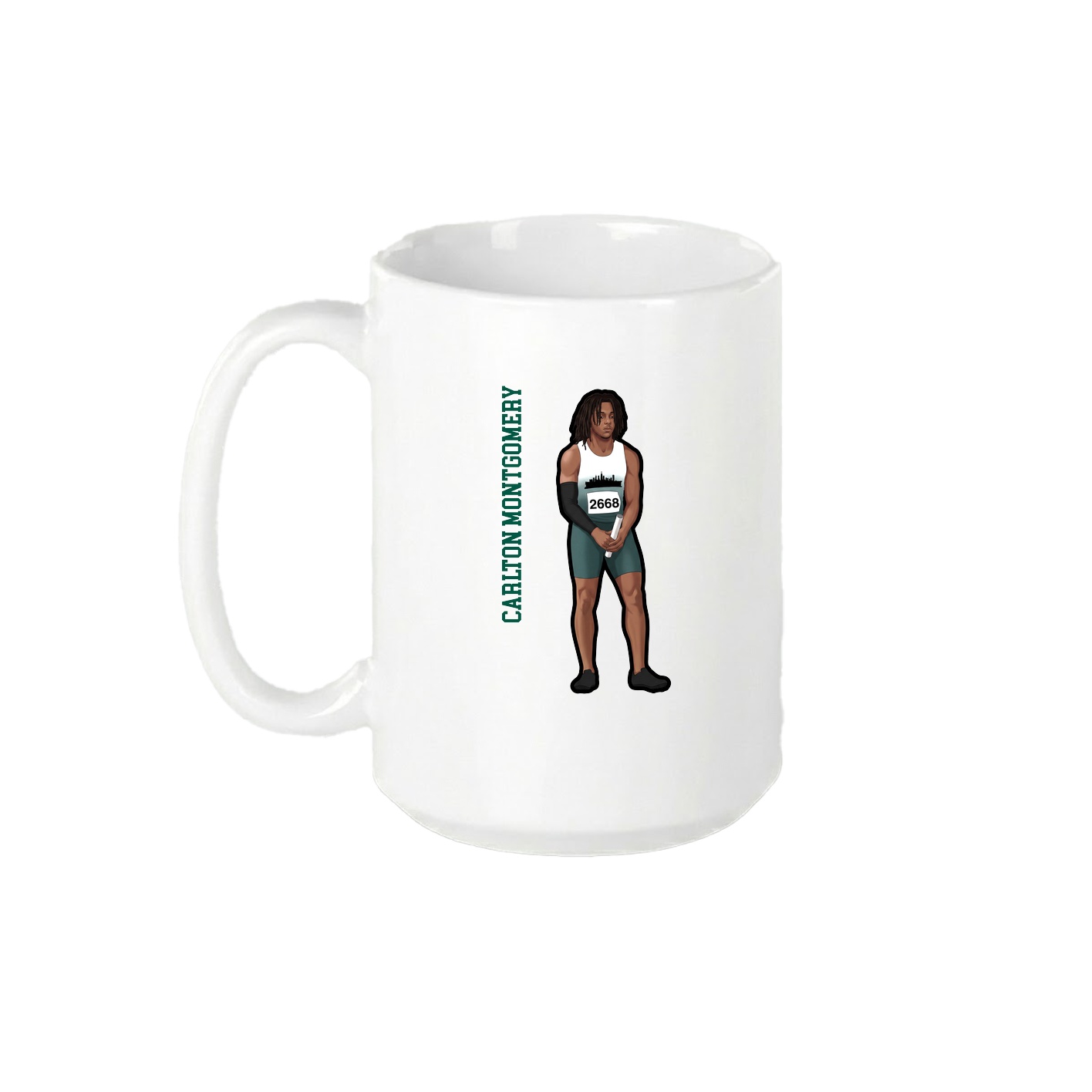 15oz Coffee Mug — Name Vertical in White