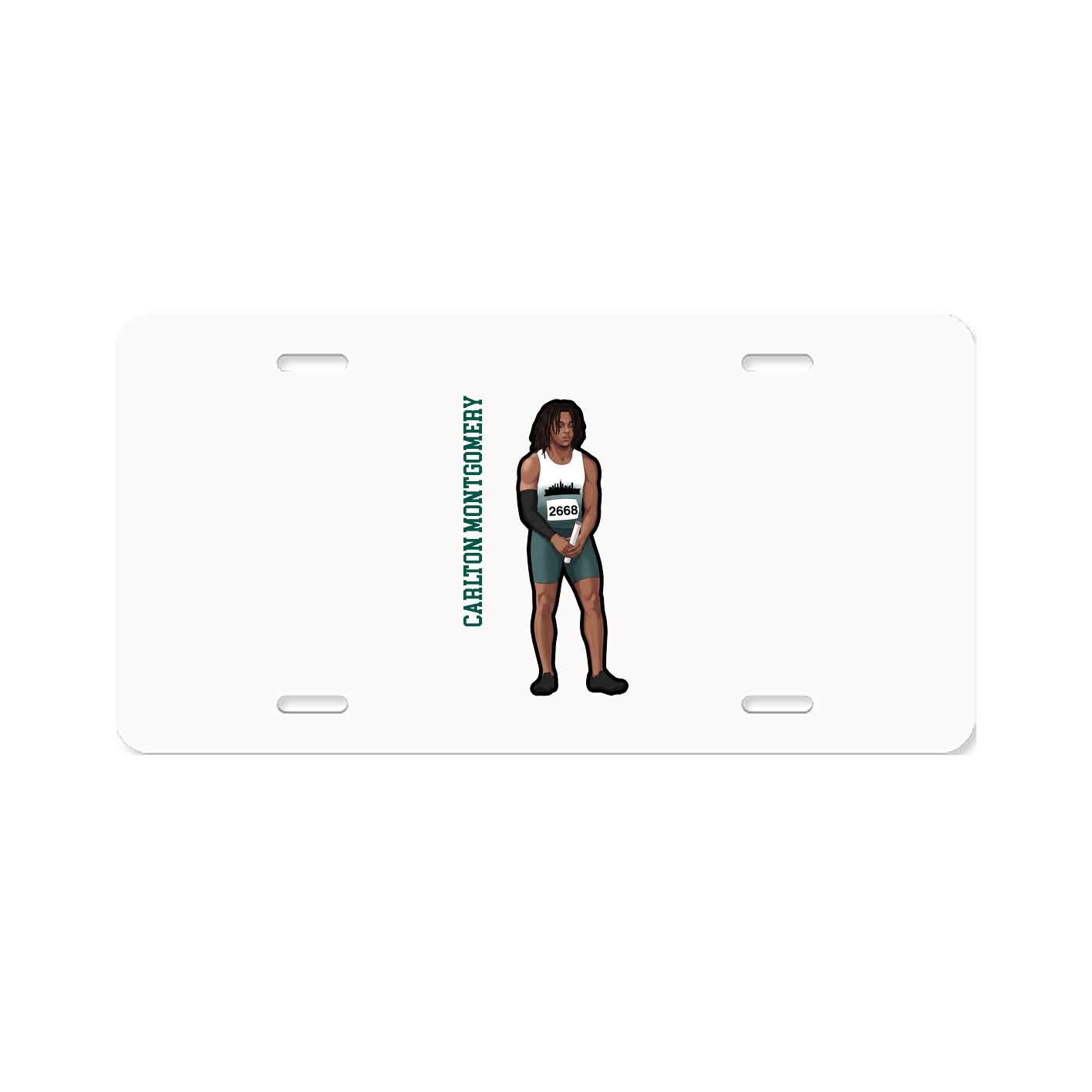 License Plate — Name Vertical in Classic