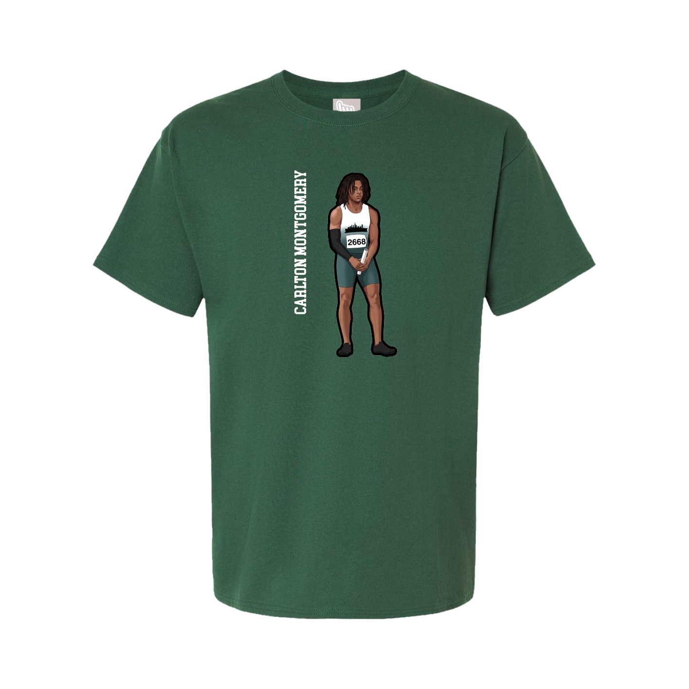 Tee — Name Vertical in Green
