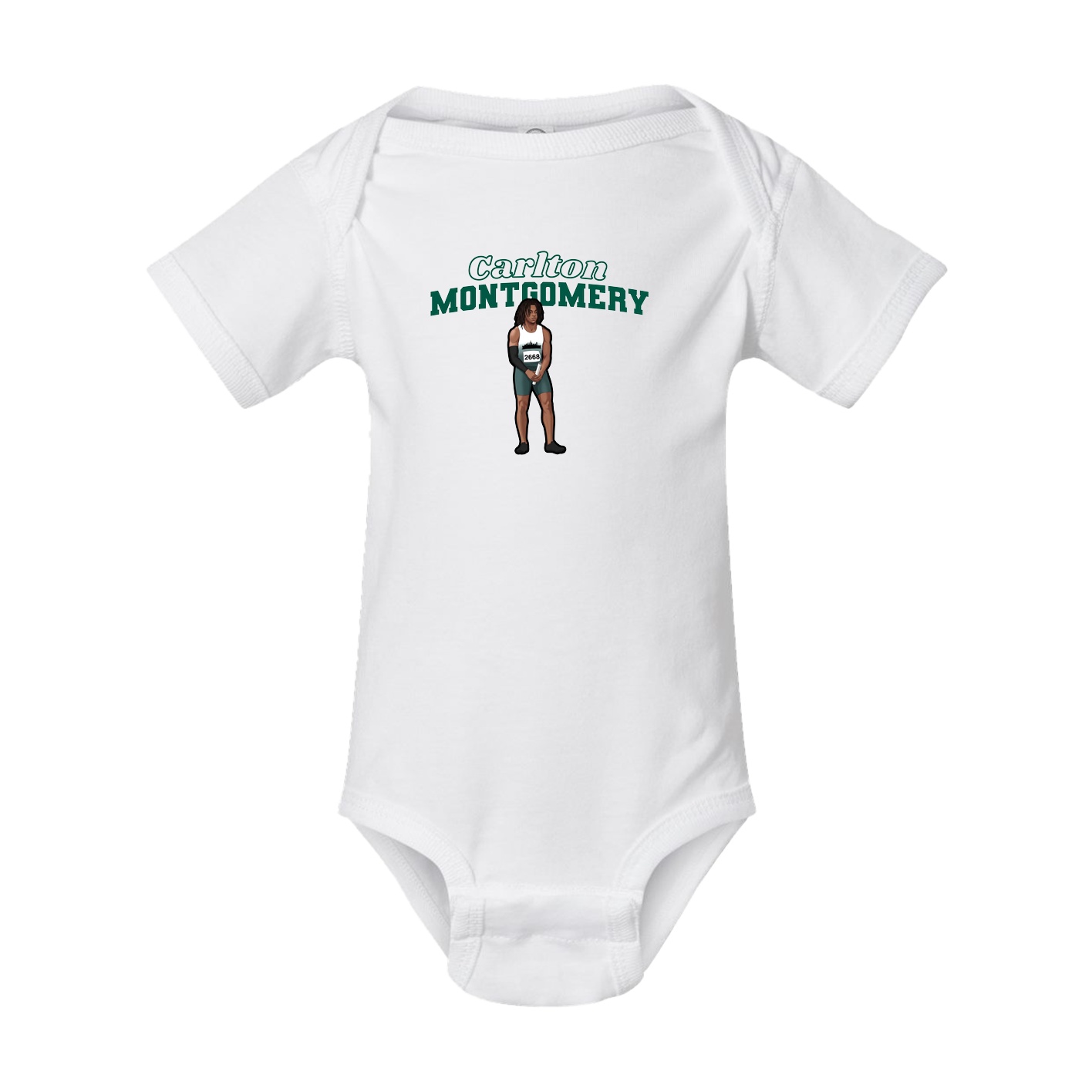 Baby Onesie — Name Arch in White