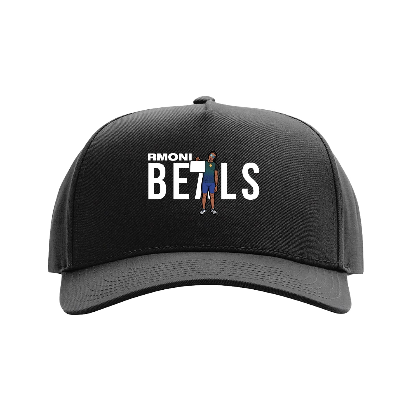 Full Fabric Five-Panel Champ Cap — Player Name in Black