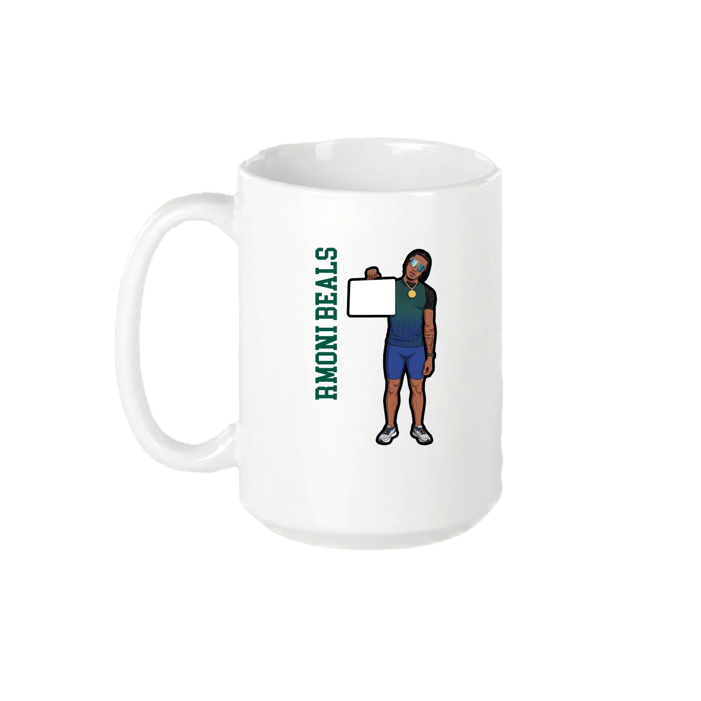 15oz Coffee Mug — Name Vertical in White