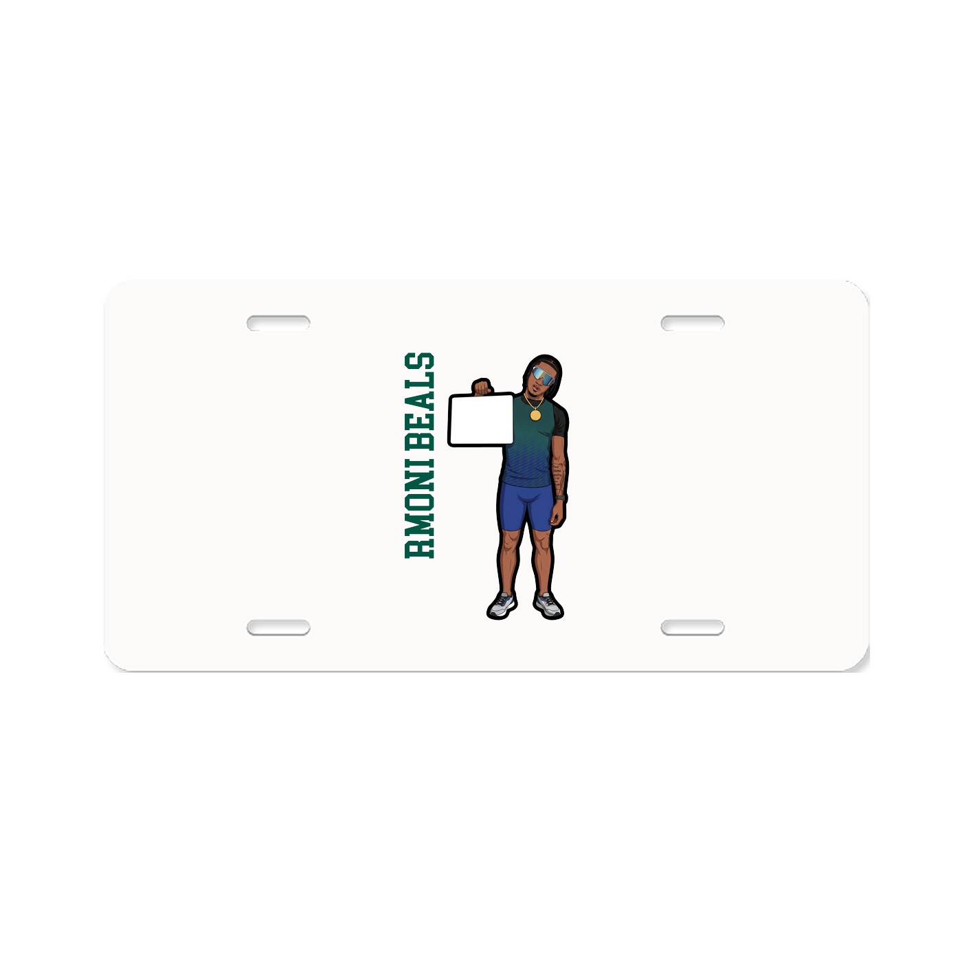 License Plate — Name Vertical in Classic