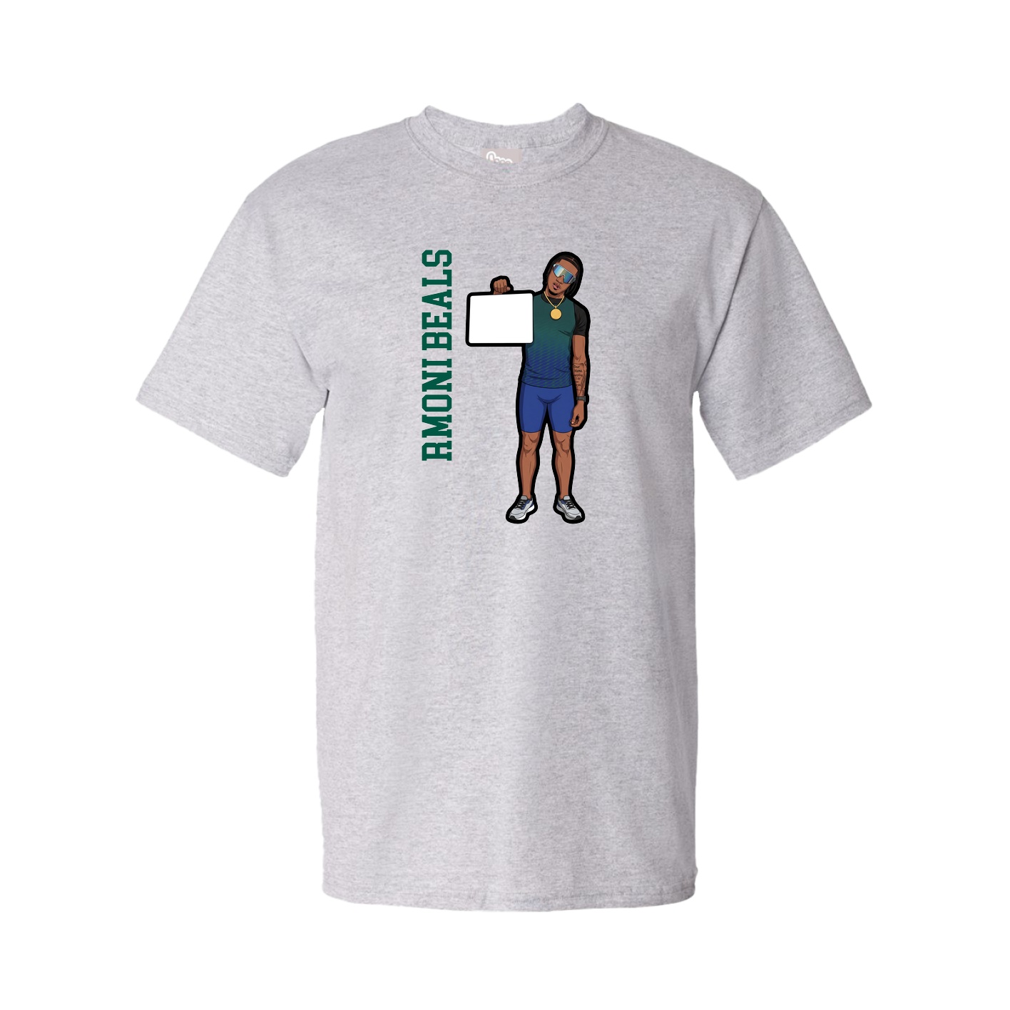 Tee — Name Vertical in Grey