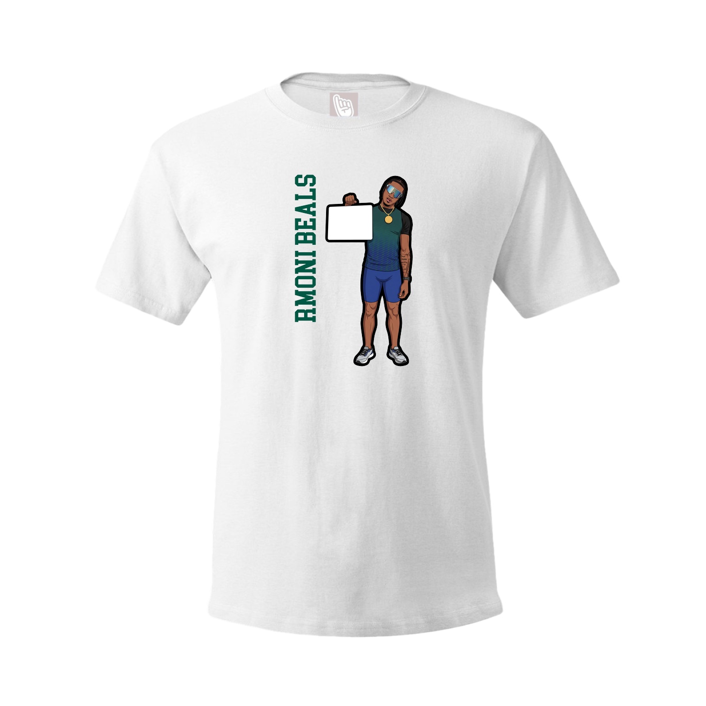 Youth Tee — Name Vertical in White