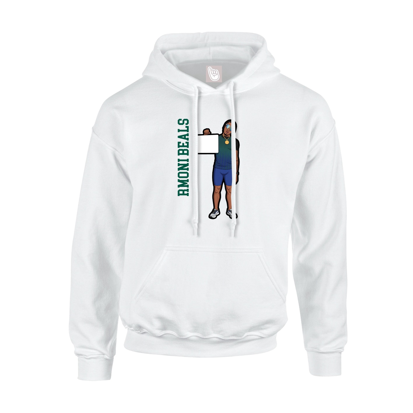 Hoodie — Name Vertical in White
