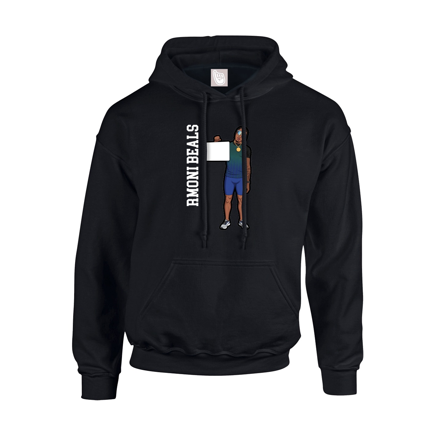 Youth Hoodie — Name Vertical in Black
