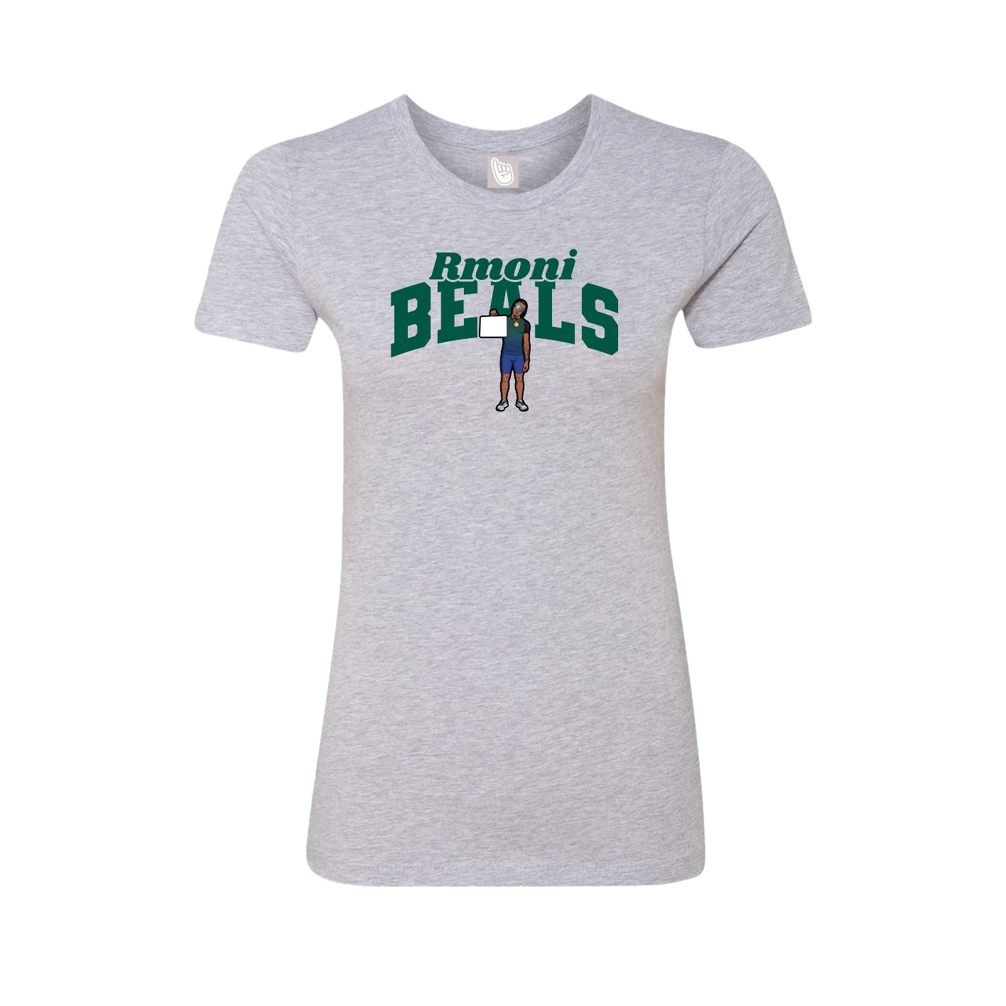 Fitted Women's Tee — Signature Arch in Grey