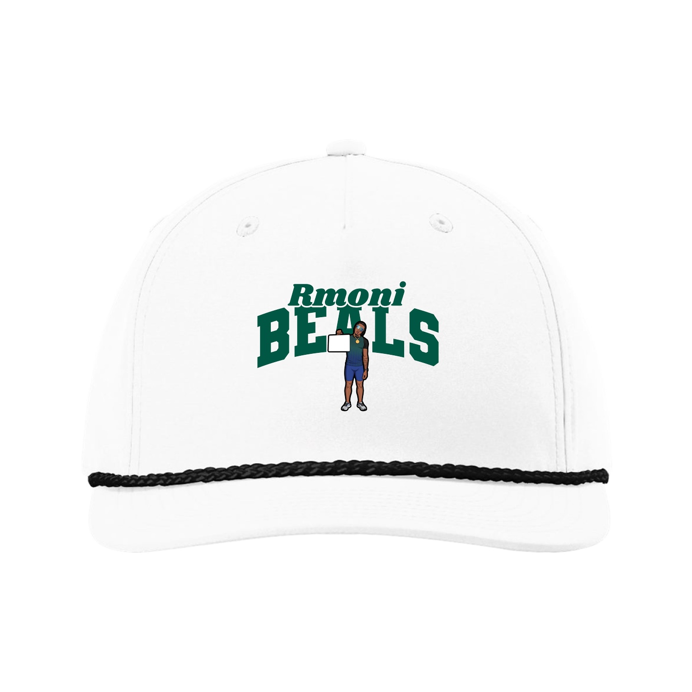 Five-Panel Classic Rope Cap — Signature Arch in White