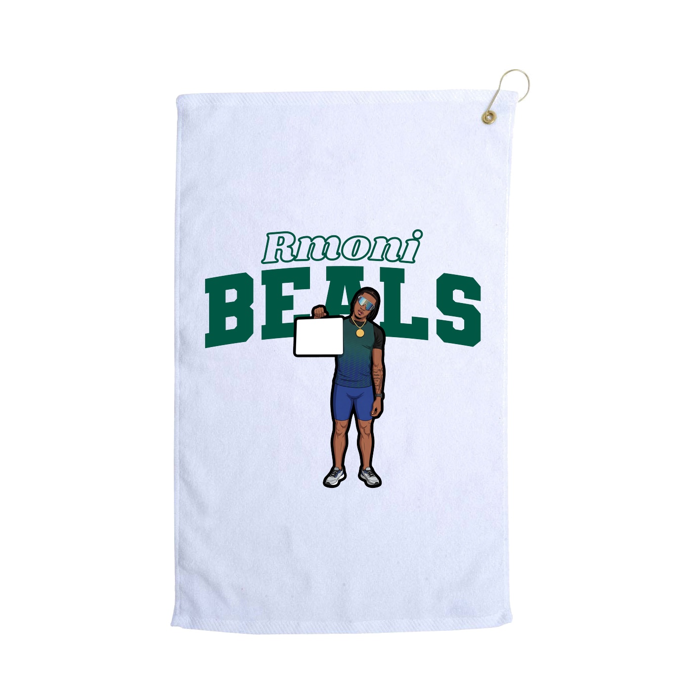 Golf Towel — Name Arch in White