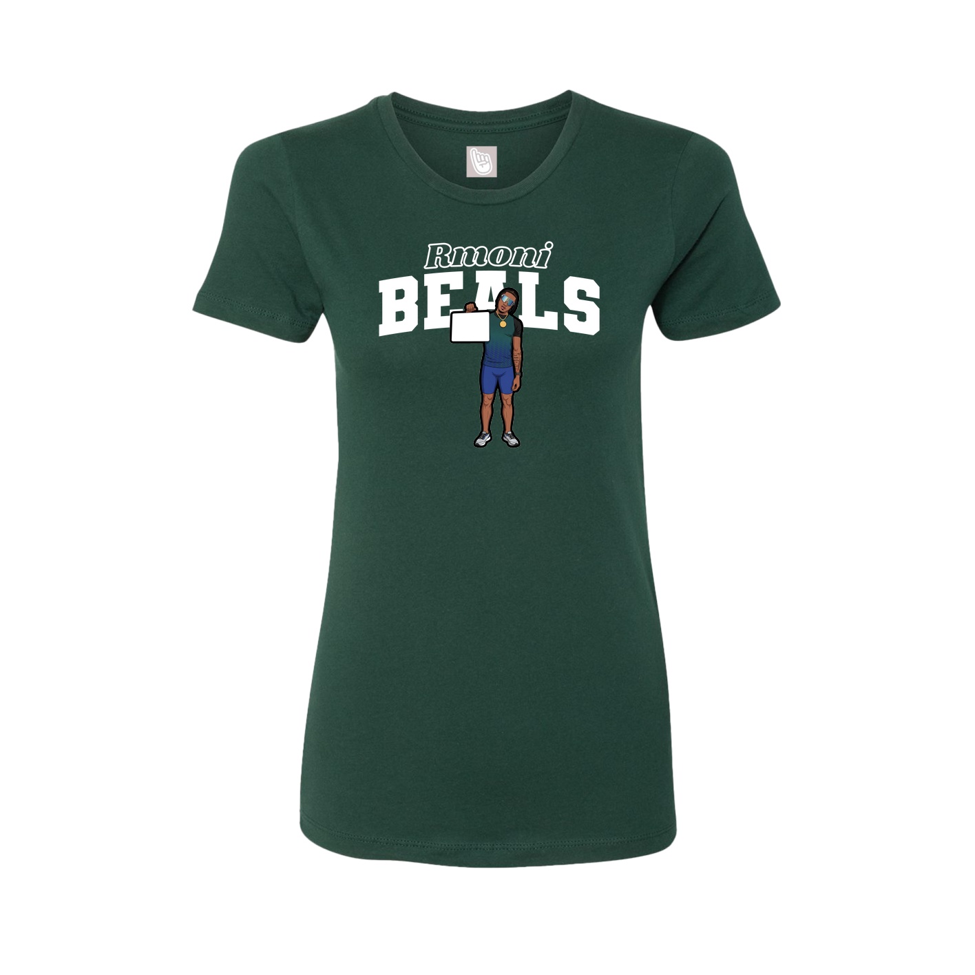 Fitted Women's Tee — Name Arch in Green